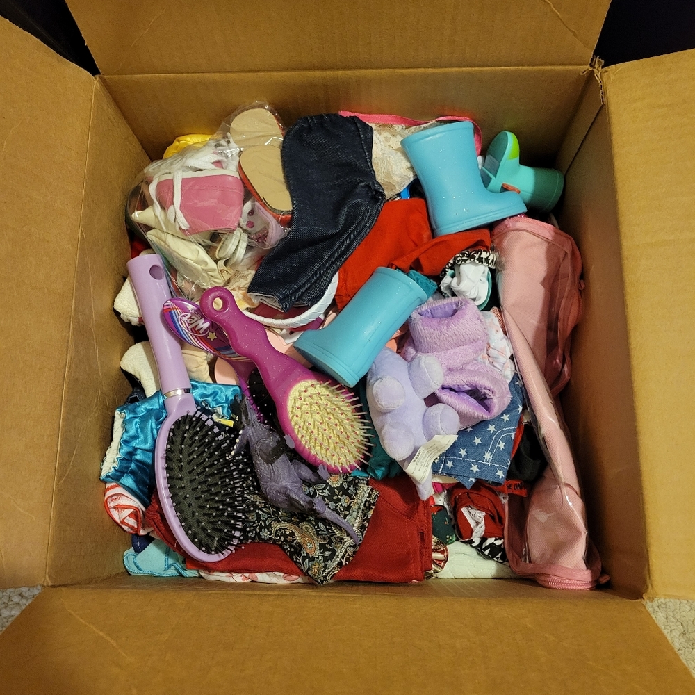 Huge lot of 18" doll clothes and accessories